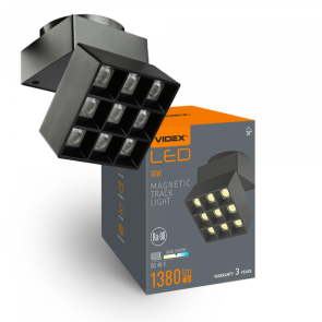 Светильник МАГНИТНЫЙ трековый VIDEX LE29B 16Вт 4000K 48V Black №1