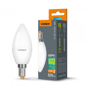 LED лампа VIDEX C37h 4.9W E14 4100K №1