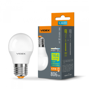 LED лампа VIDEX G45h 4.9W E27 4100K №1