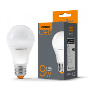 LED лампа VIDEX A60e 9W E27 3000K №7