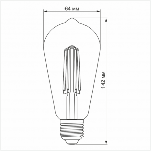 LED лампа VIDEX Filament ST64FA 10W E27 2200K бронза №3
