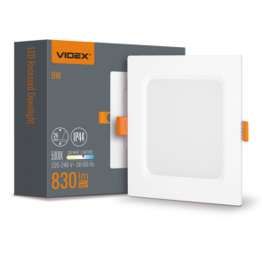 LED светильник Back встроенный квадрат VIDEX 9Вт 5000K №1