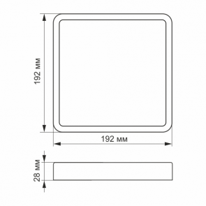 LED Світильник накладний квадрат VIDEX 18Вт 5000K Black №5