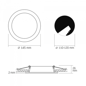 LED светильник Back встроенный круглый VIDEX 9Вт 5000K №5