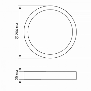 LED Светильник круглый накладной VIDEX 24Вт 5000K Black №5