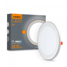 LED светильник встроенный с декоративной подсветкой VIDEX DL4R 18Вт+6Вт 5000K+2700K 220V