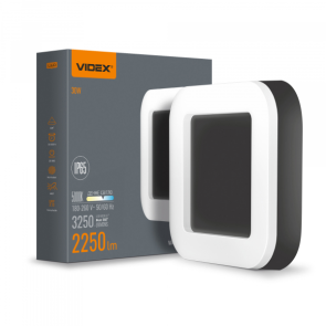 LED світильник ART IP65 квадратний VIDEX 30W 5000K Black №1