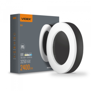 LED світильник ART IP65 круглий VIDEX 30W 5000K Black №1