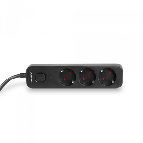 Сетевой удлинитель VIDEX ONCORD с/с 3п 3м (3x1.5мм) с кнопкой Black №4