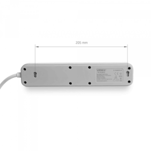 Сетевой удлинитель VIDEX ONCORD с/с 3п 3м (3x1.5мм) 2.4А 2USB+USB-C с кнопкой White №7