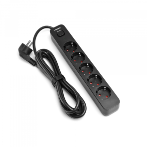 Мережевий подовжувач VIDEX ONCORD з/з 5п 3м (3x1.5мм) з кнопкою Black №2