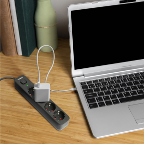 Мережевий подовжувач VIDEX ONCORD з/з 4п 3м (3x1.5мм) з кнопкою Black №10