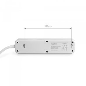 Мережевий подовжувач VIDEX ONCORD з/з 3п 3м (3x1.5мм) з кнопкою White №6