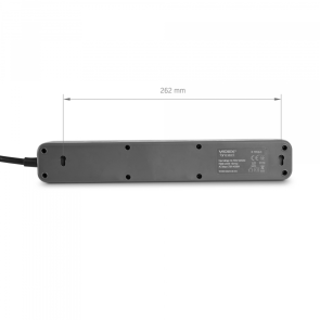 Мережевий подовжувач VIDEX ONCORD з/з 5п 3м (3x1.5мм) з кнопкою Black №6