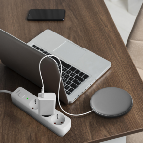 Мережевий подовжувач VIDEX ONCORD з/з 3п 3м (3x1.5мм) з кнопкою White №10