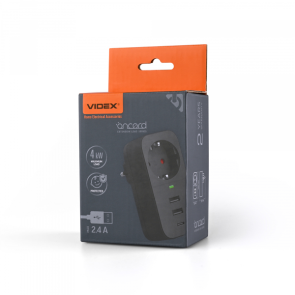 Сетевой адаптер VIDEX ONCORD с/с 1п 2.4A 2USB+USB-C Black №9