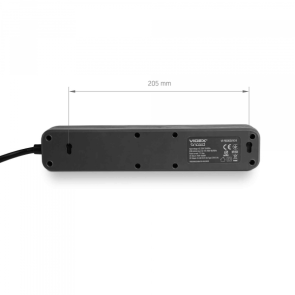 Сетевой удлинитель VIDEX ONCORD с/с 3п 3м (3x1.5мм) 2.4А 2USB+USB-C с кнопкой Black №19