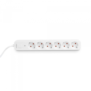 Сетевой удлинитель VIDEX ONCORD с/с 6п 3м (3x1.5мм) с кнопкой White №15
