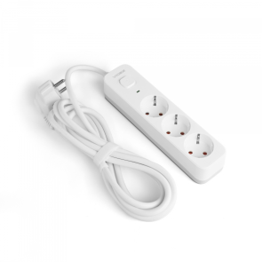 Мережевий подовжувач VIDEX ONCORD з/з 3п 3м (3x1.5мм) з кнопкою White №13