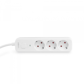Мережевий подовжувач VIDEX ONCORD з/з 3п 3м (3x1.5мм) з кнопкою White №15