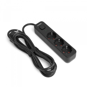 Сетевой удлинитель VIDEX ONCORD с/с 3п 3м (3x1.5мм) с кнопкой Black №13