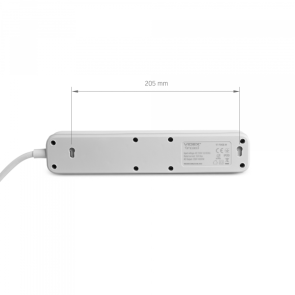 Сетевой удлинитель VIDEX ONCORD с/с 4п 3м (3x1.5мм) с кнопкой White №17