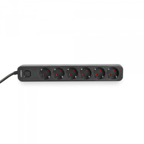 Сетевой удлинитель VIDEX ONCORD с/с 6п 3м (3x1.5мм) с кнопкой Black №15