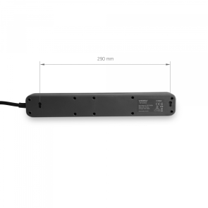 Сетевой удлинитель VIDEX ONCORD с/с 6п 3м (3x1.5мм) с кнопкой Black №17