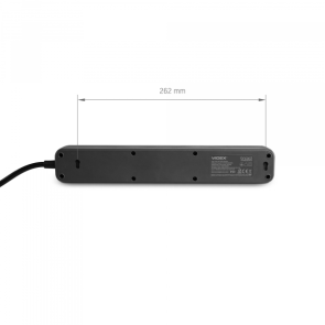 Сетевой удлинитель VIDEX ONCORD с/с 4п 3м (3x1.5мм) 3.4А USB(QC3.0) +USB-C(PD20W) с кнопкой Black №19