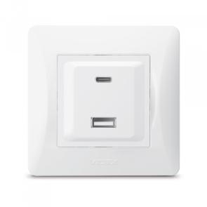 Розетка USB-A+USB-C PD20W белая VIDEX BINERA №2