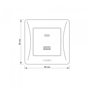 Розетка USB-A+USB-C PD20W кремовая VIDEX BINERA №5