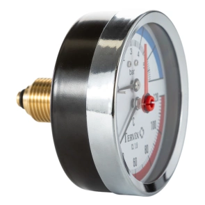 Термоманометр Tervix Pro Line 80/0-6 бар, 0-120 С акс., с монтажным клапаном R1/2" №5