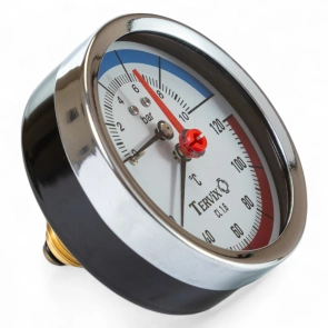 Термоманометр Tervix Pro Line 80/0-10 бар, 0-120 С акс., с монтажным клапаном R1/2" №5