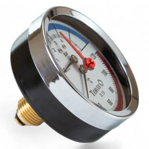 Термоманометр Tervix Pro Line 80/0-6 бар, 0-120 С акс., с монтажным клапаном R1/2" №6