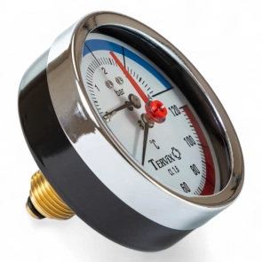 Термоманометр Tervix Pro Line 80/0-4 бар, 0-120 С акс., с монтажным клапаном R1/2" №5
