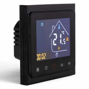 Термостат ZigBee Tervix для водяного/электрического теплого пола, с датчиком 3 м., черный №2