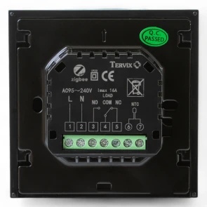 Термостат ZigBee Tervix для водяного/электрического теплого пола, с датчиком 3 м., черный №4