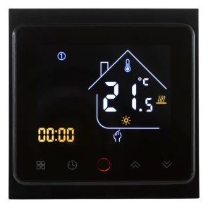 Термостат ZigBee Tervix для водяного/электрического теплого пола, с датчиком 3 м., черный №5