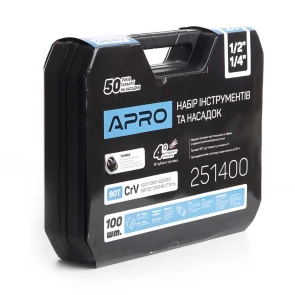 Набор насадок и инструментов CrV ¼, ½ ( 90Т) (100 шт) APRO №10
