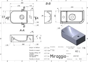 Умивальник Miraggio KO L №8
