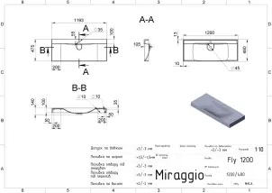 Умывальник Miraggio FLY 1200 №7