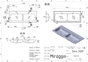 Умивальник Miraggio DELLA 1100-2 №8