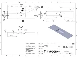 Умивальник Miraggio DELLA 1800 №8