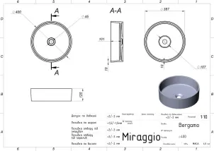 Умывальник Miraggio BERGAMO 400 №8