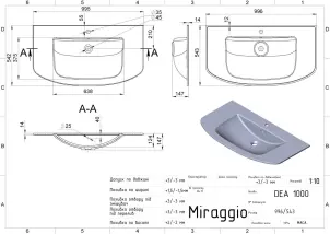 Умивальник Miraggio DEA 1000 №8