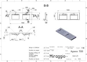 Умывальник Miraggio AGNESS 1500 №8