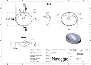 Умывальник Miraggio DEVON №8