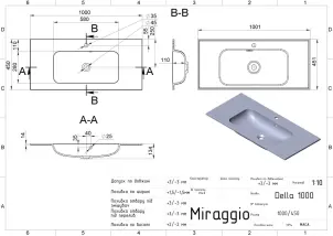Умивальник Miraggio DELLA 1000 №8