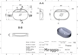 Умывальник Miraggio FRANCE №6