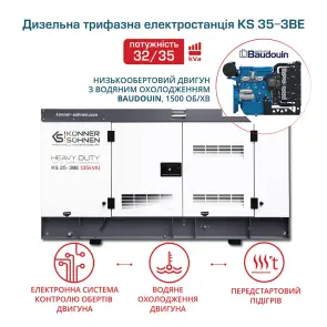 Дизельна трифазна електростанція KS 35-3BE №3